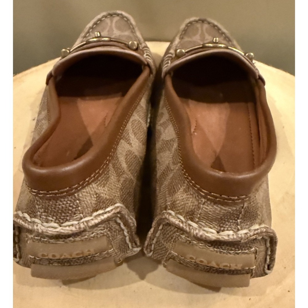Coach Crosby Turnlock Driver Loafer Moccasin Signature Coated Canvas Women's 7.5 - Picture 10 of 16